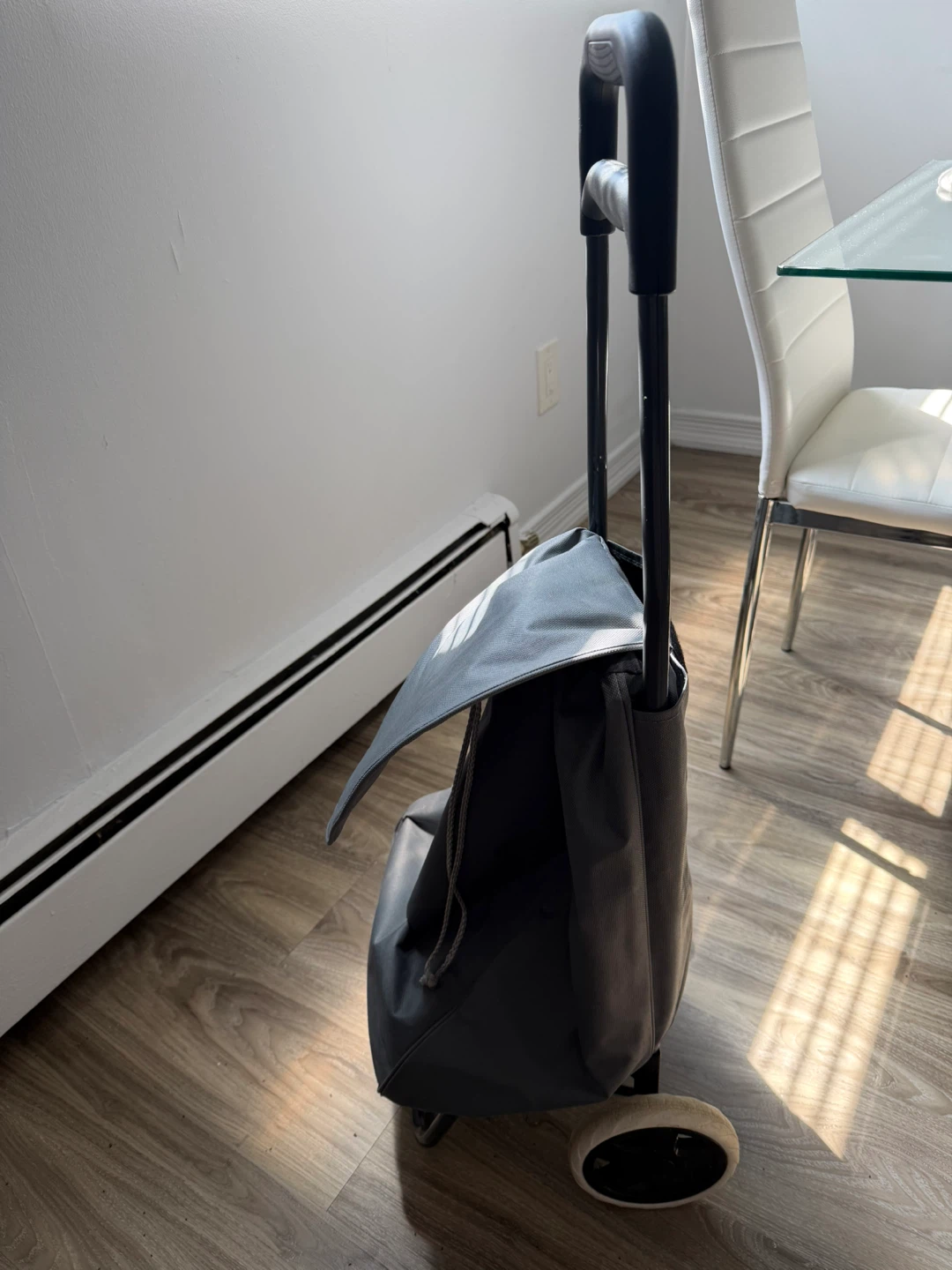 Grey Rolling Shopping Cart