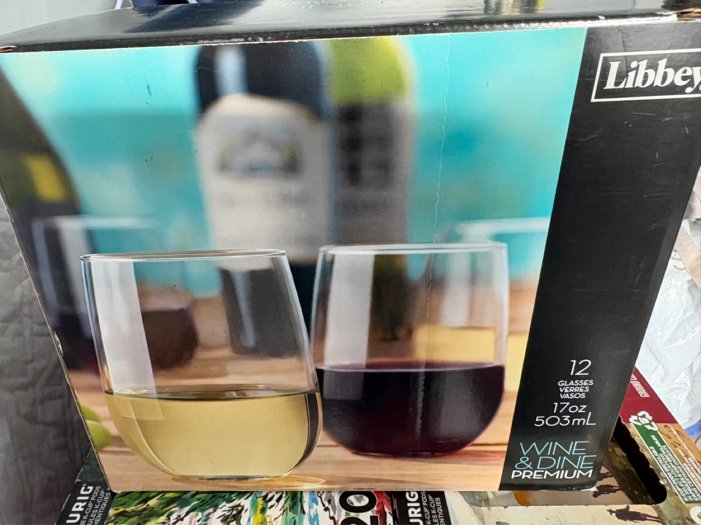 Libbey Stemless Wine Glasses - 12 Pack