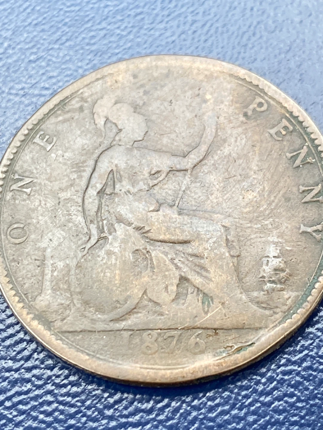 1876 British Penny Coin - photo 2