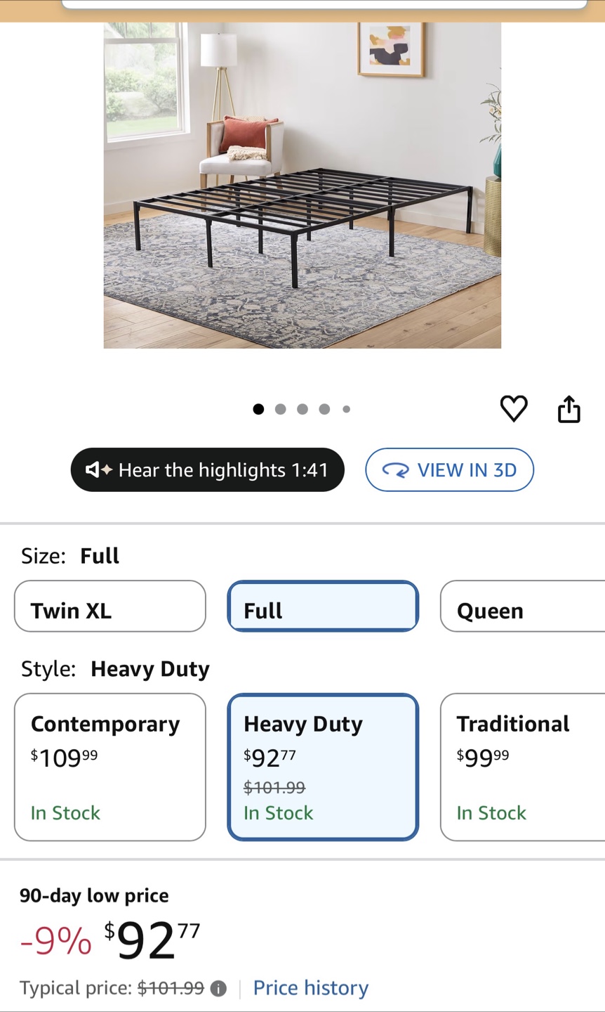 Full Size folding  Metal Bed Frame - photo 5