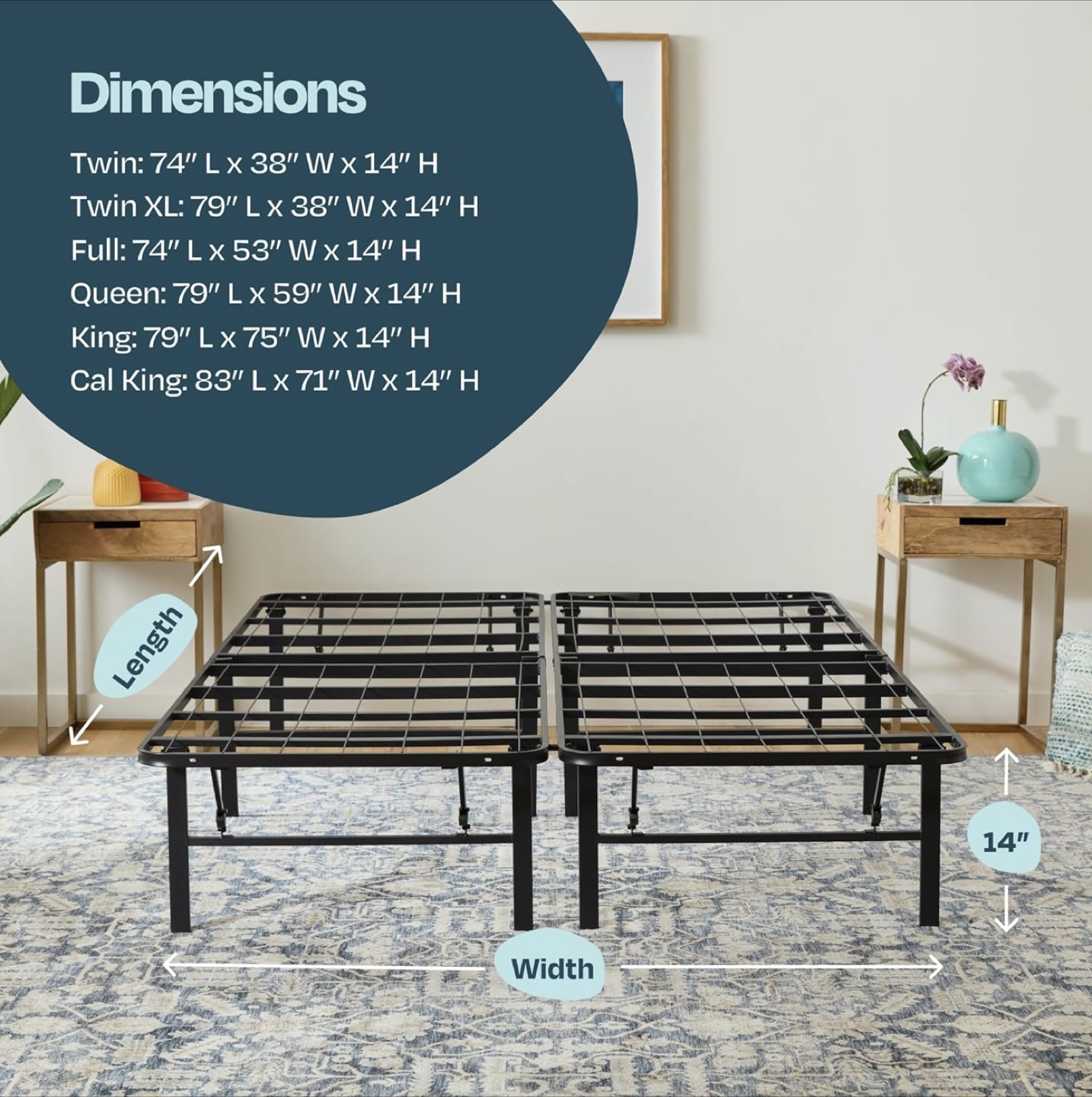Full Size folding  Metal Bed Frame - photo 3