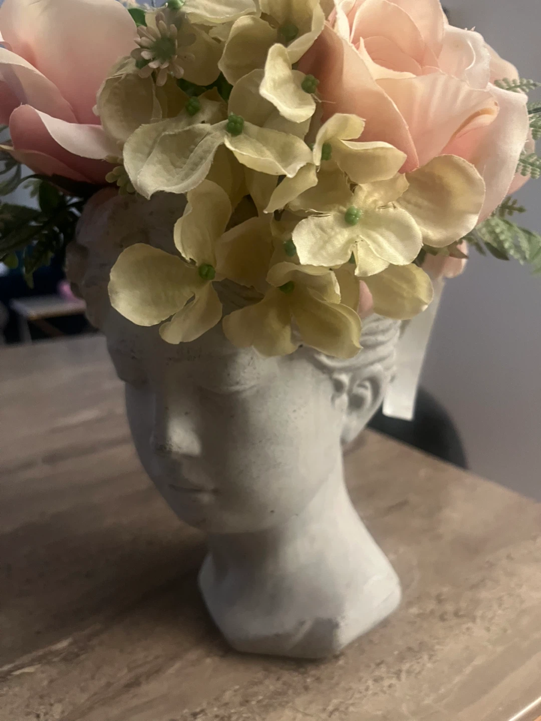 Artificial Flower Head Planter Cement - photo 2