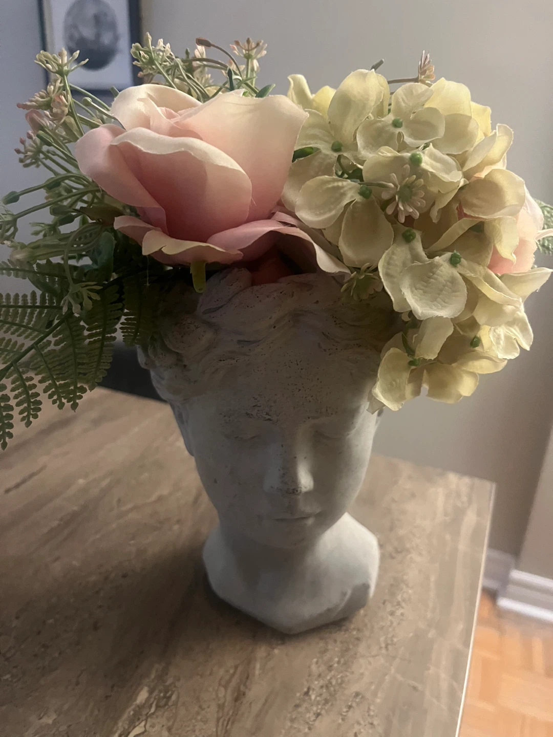 Artificial Flower Head Planter Cement