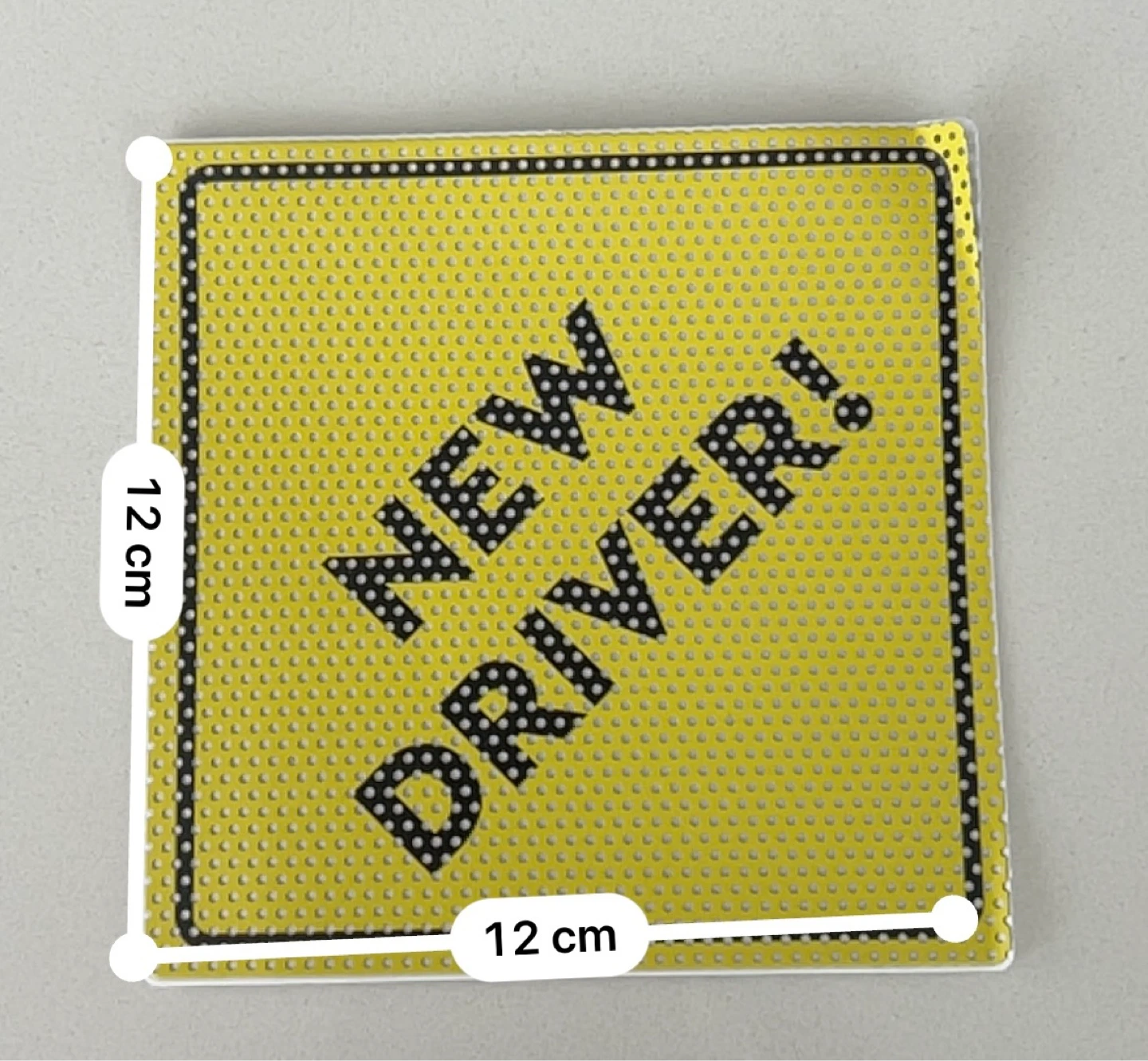 NEW DRIVER! Safety Decal - Yellow Perforated Window Sticker - photo 2