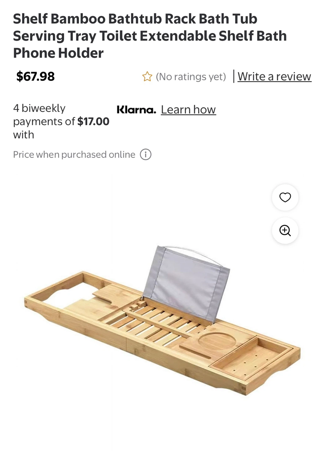 Bamboo Bathtub Rack and Tray - photo 2