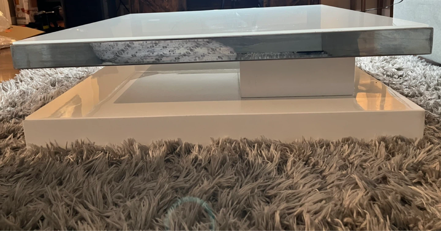 Modern White High-Gloss Coffee Table - photo 2