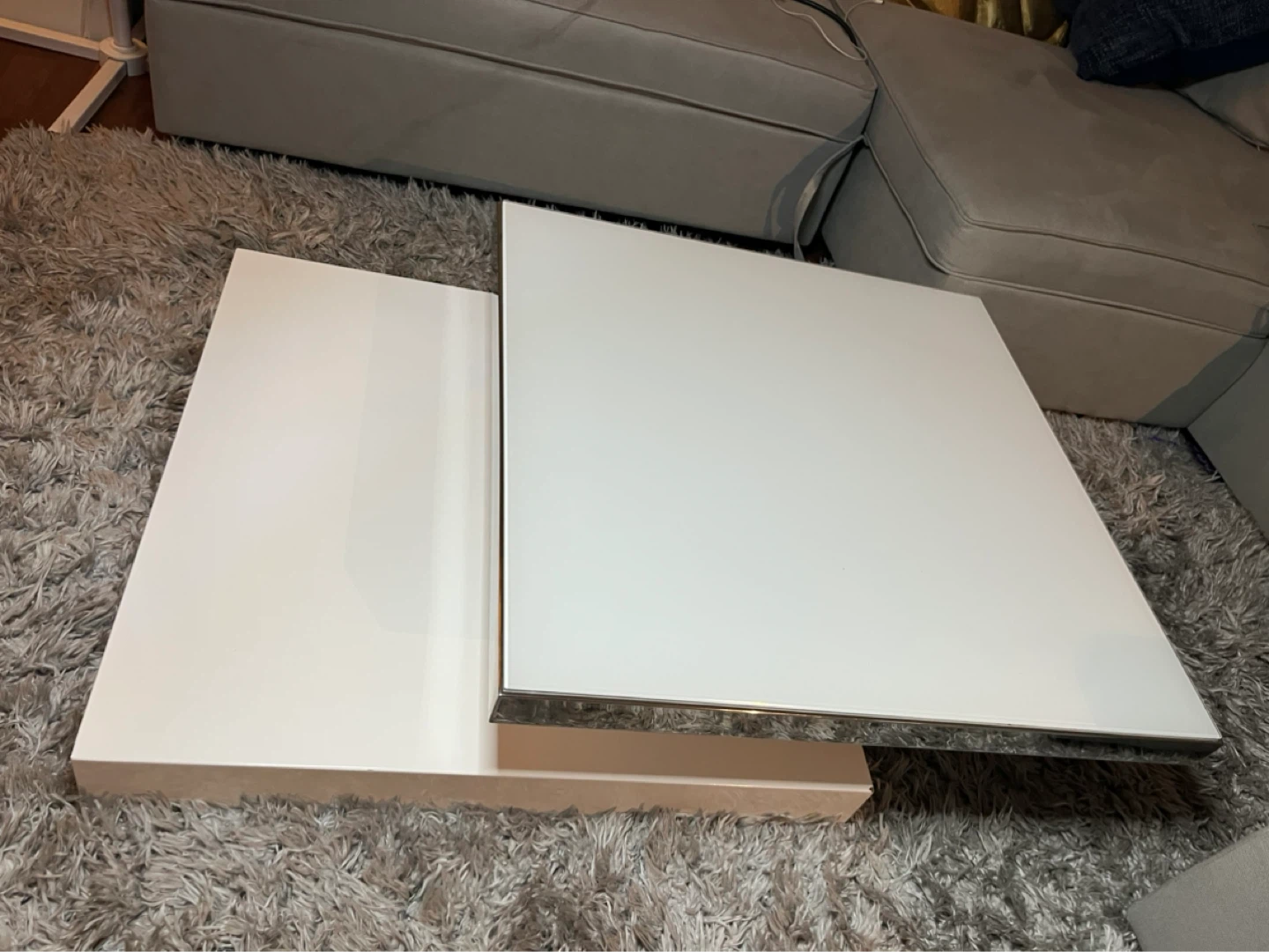 Modern White High-Gloss Coffee Table - photo 4