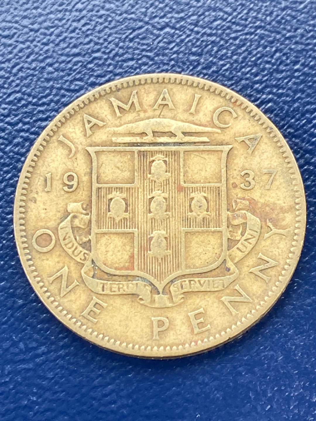 Jamaica 1937 One Penny Coin - photo 2