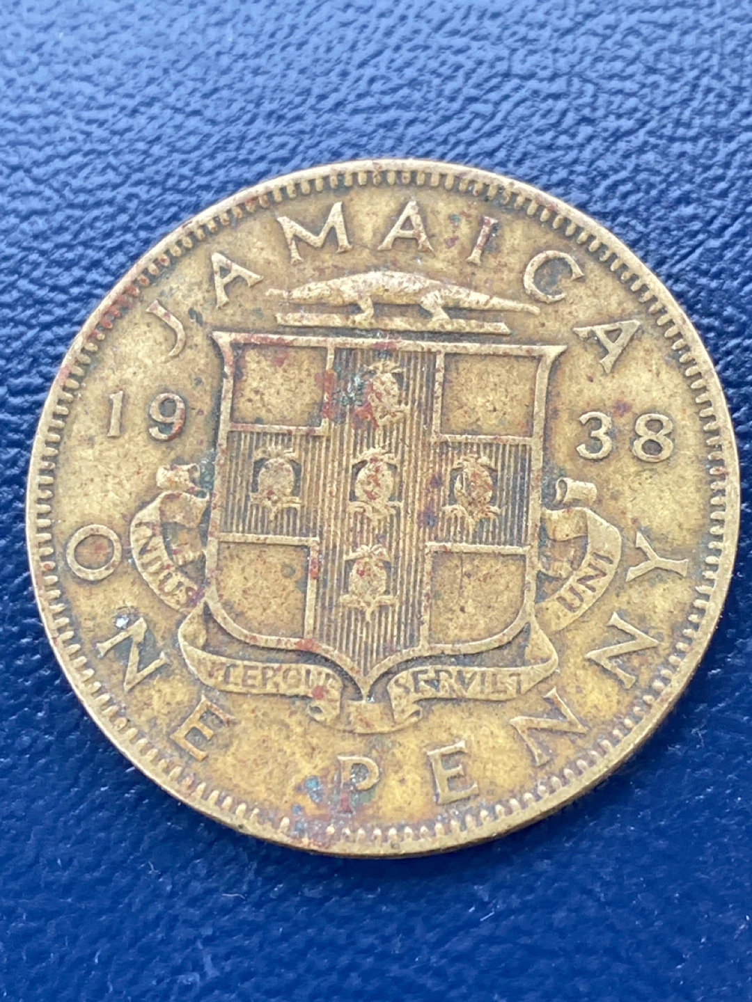 1938 Jamaica One Penny Coin - photo 2