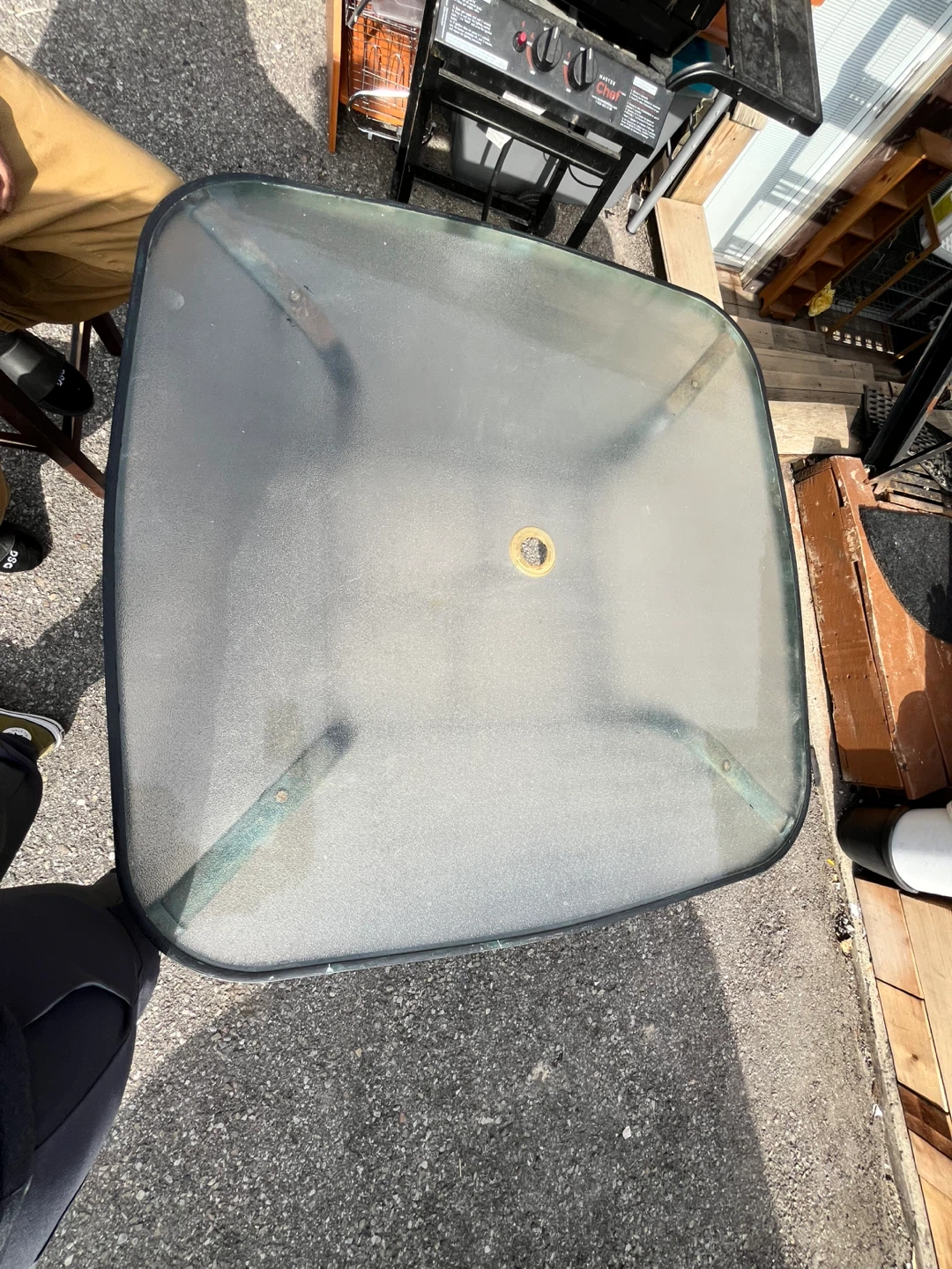 MOVING SALE ‼️ Glass Top Patio Table
