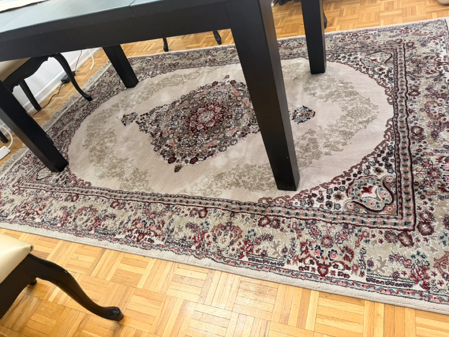 Oval Oriental Rug with Fringe