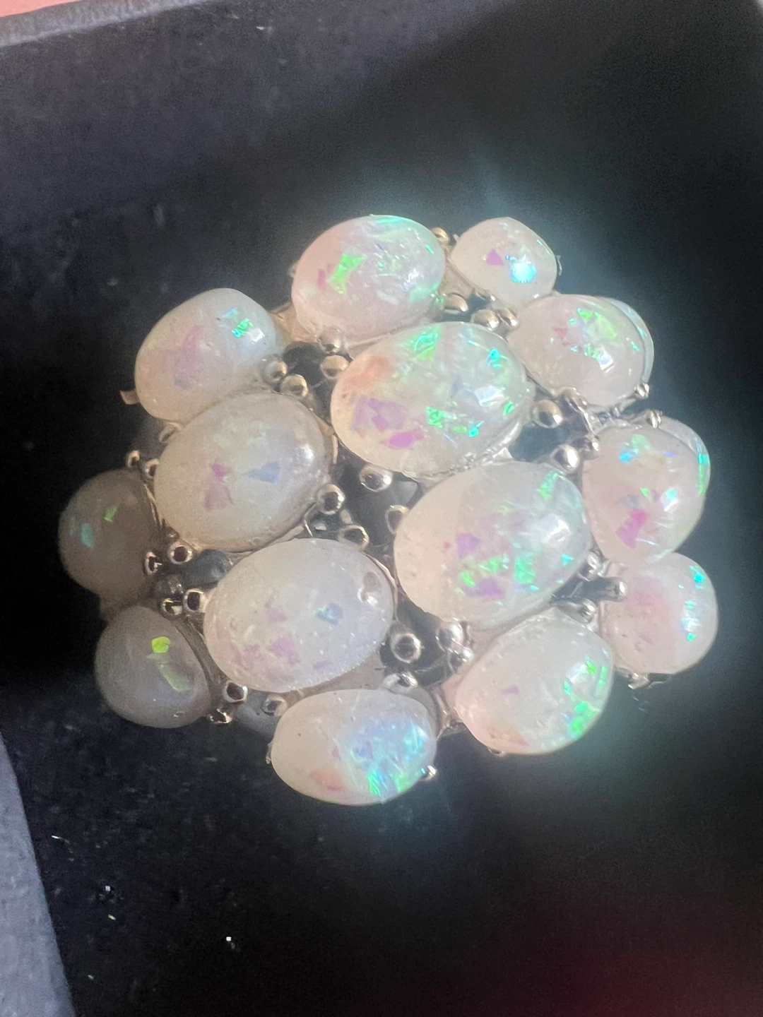 Sterling Silver Opal Cluster Ring - photo 3
