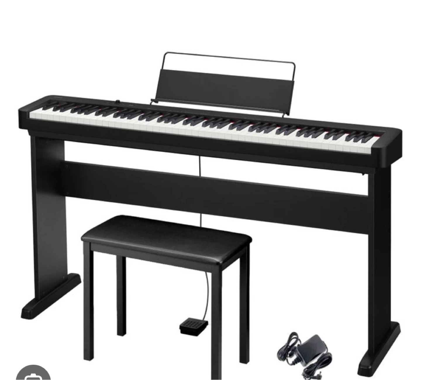 Black Casio Digital Piano with Bench and Pedal