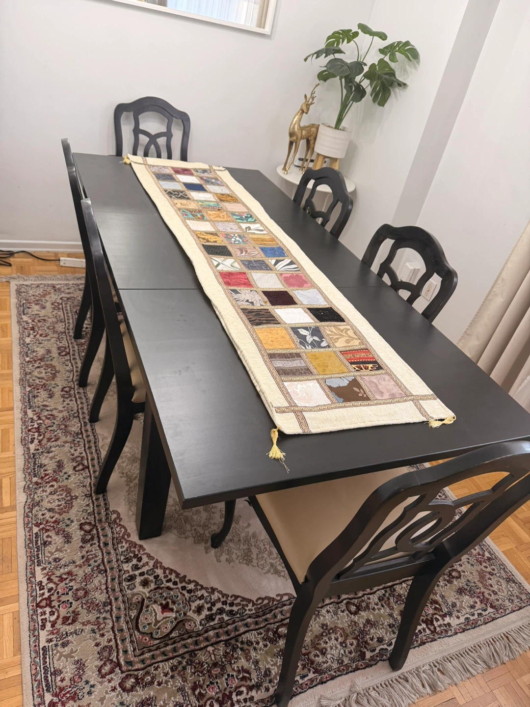Black Dining Table with 6 Chairs