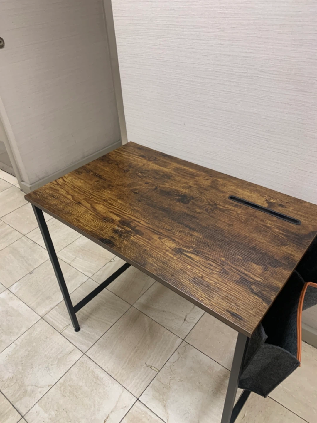 Wood-look Desk with Organizer Pouch - photo 2