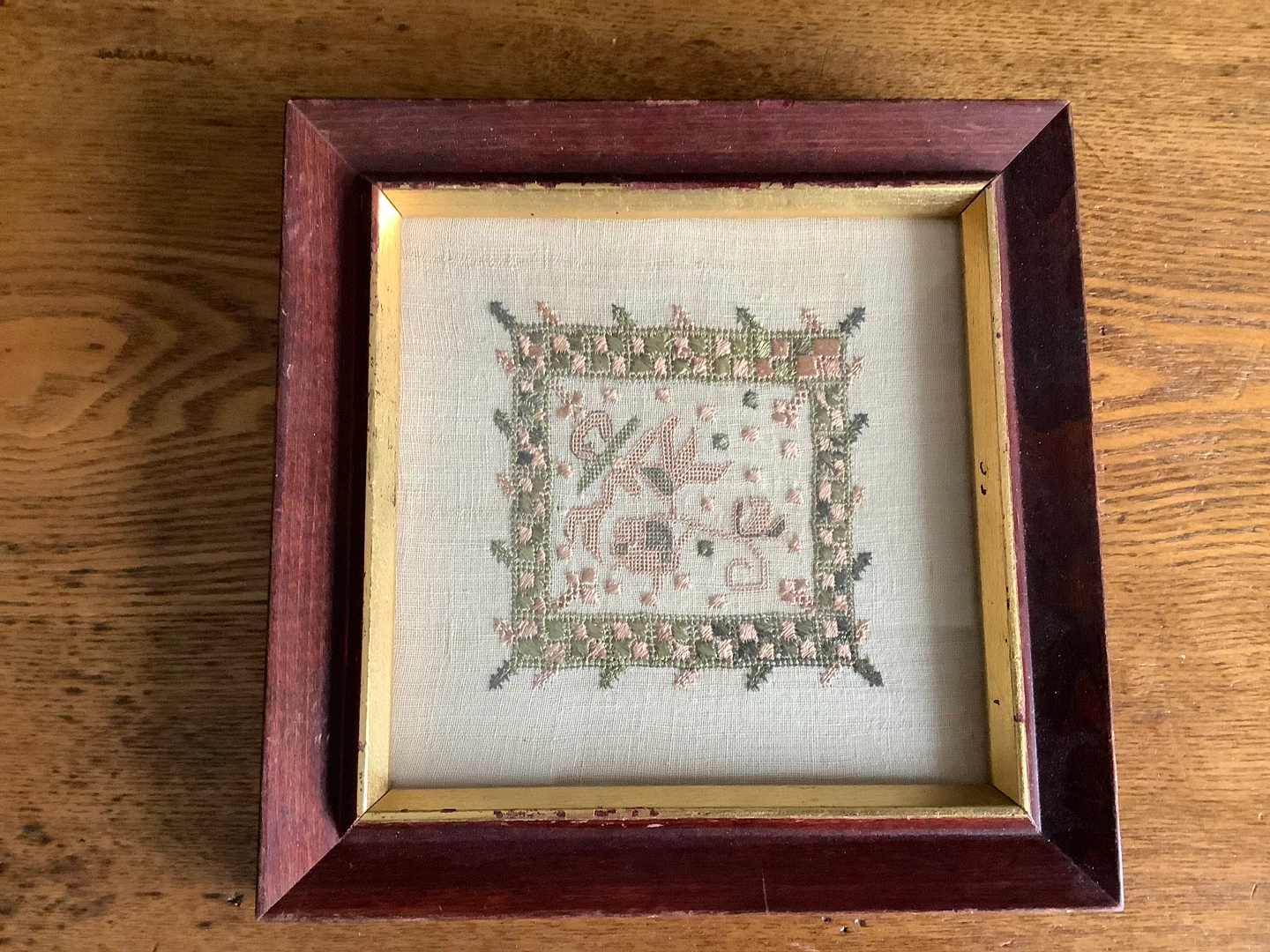 Vtg Cross Stitch Framed by T. Eaton Co 🐞