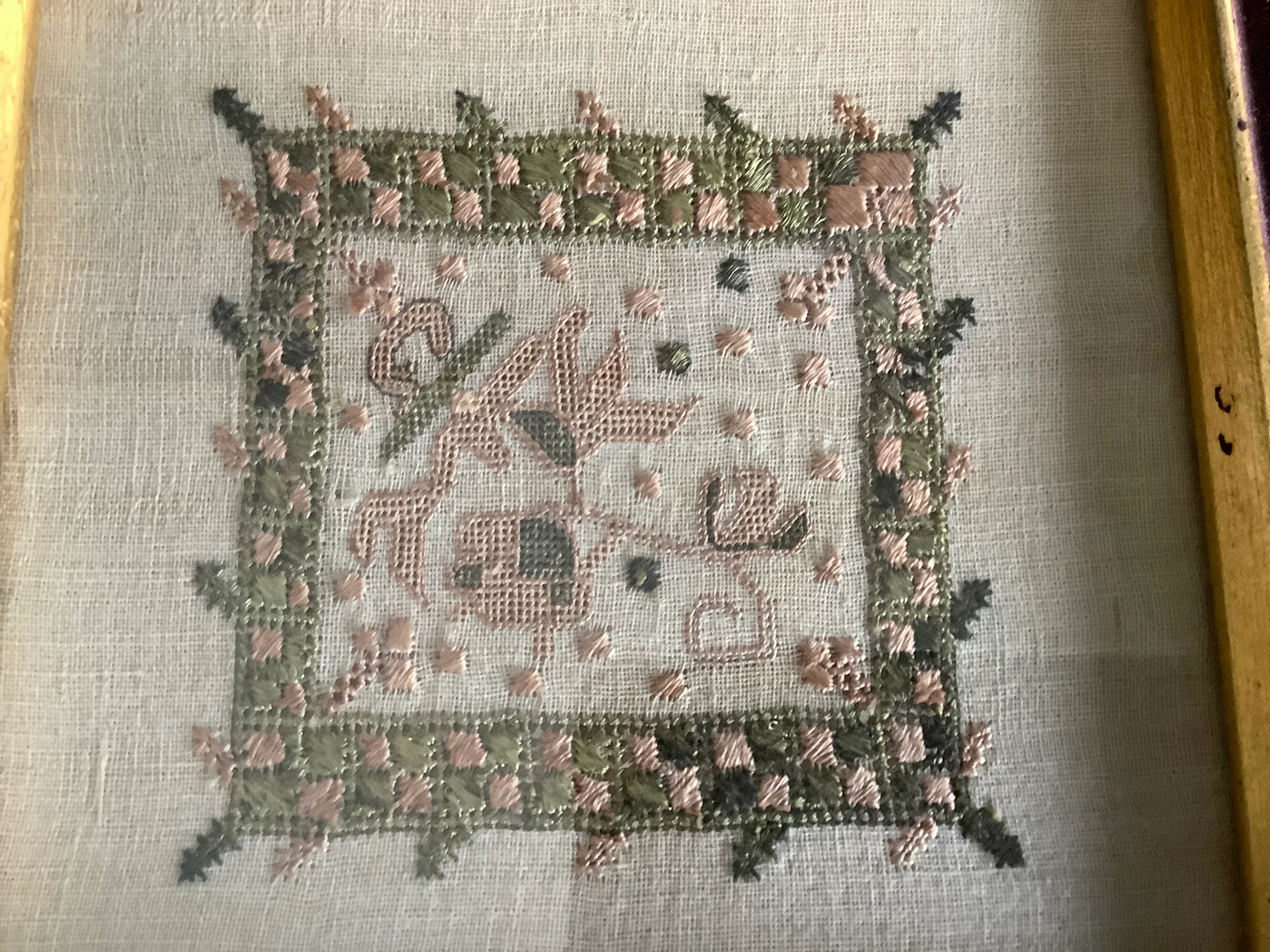 Vtg Cross Stitch Framed by T. Eaton Co 🐞 - photo 2