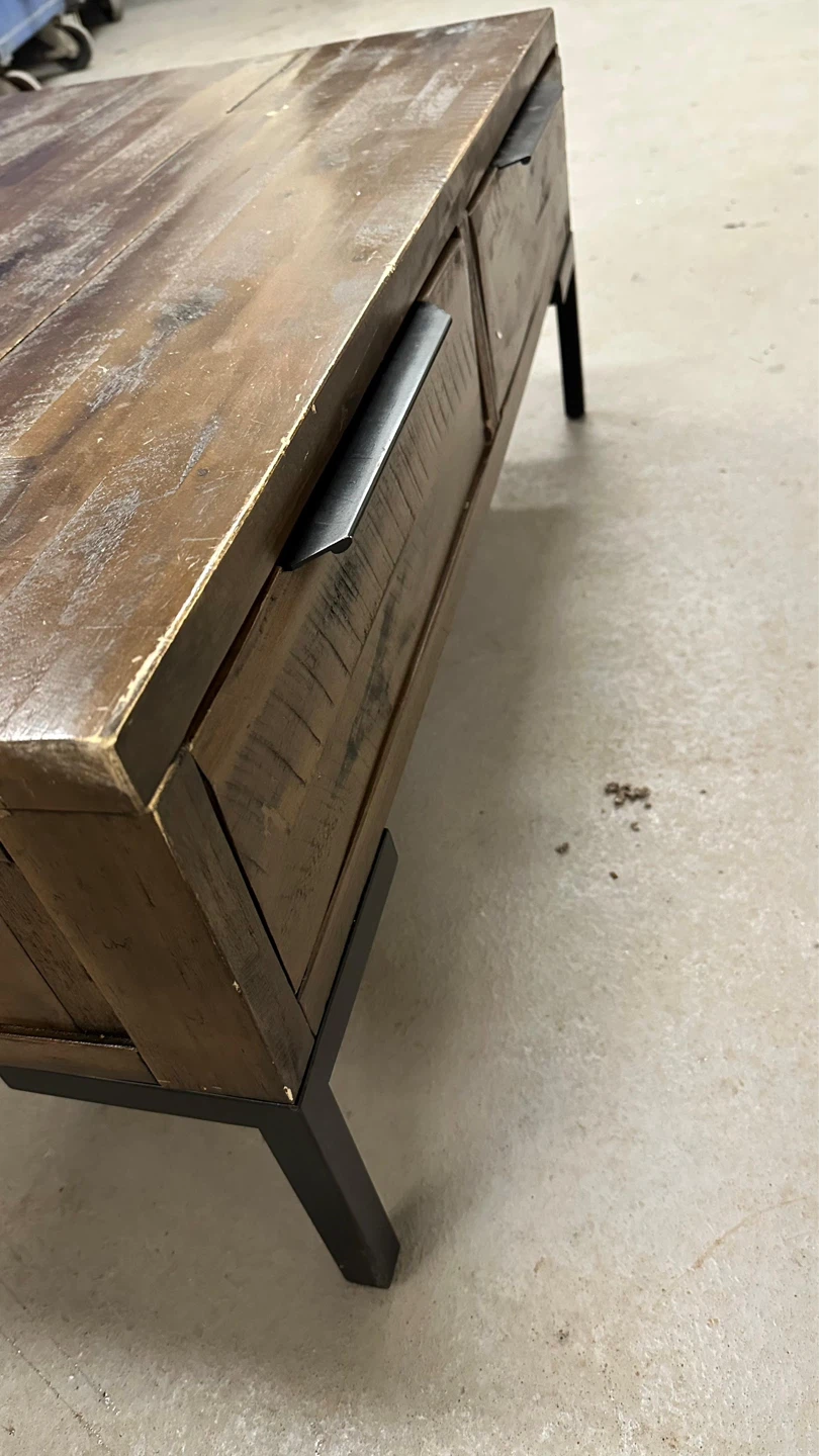Rustic Wood Coffee Table with Storage - photo 4
