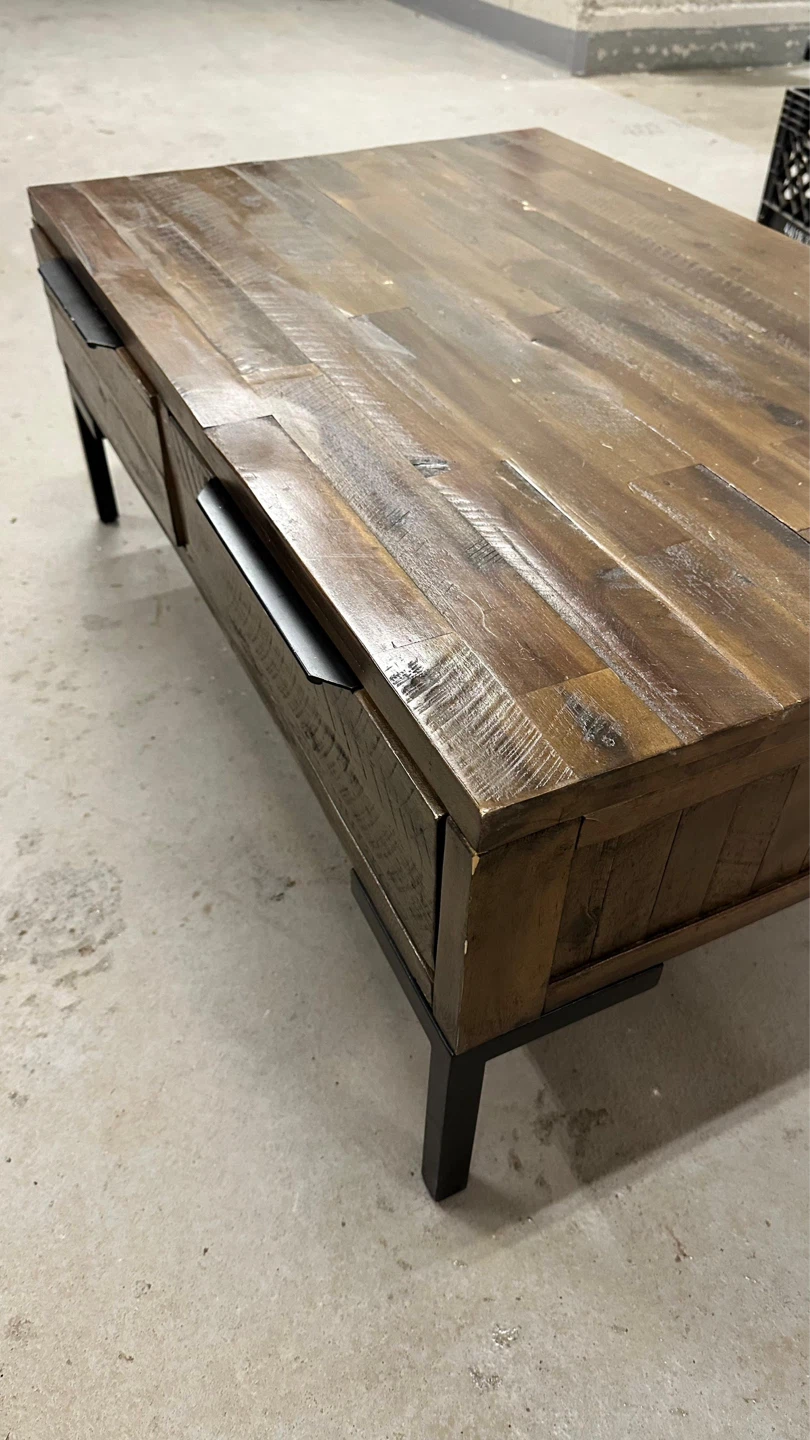 Rustic Wood Coffee Table with Storage