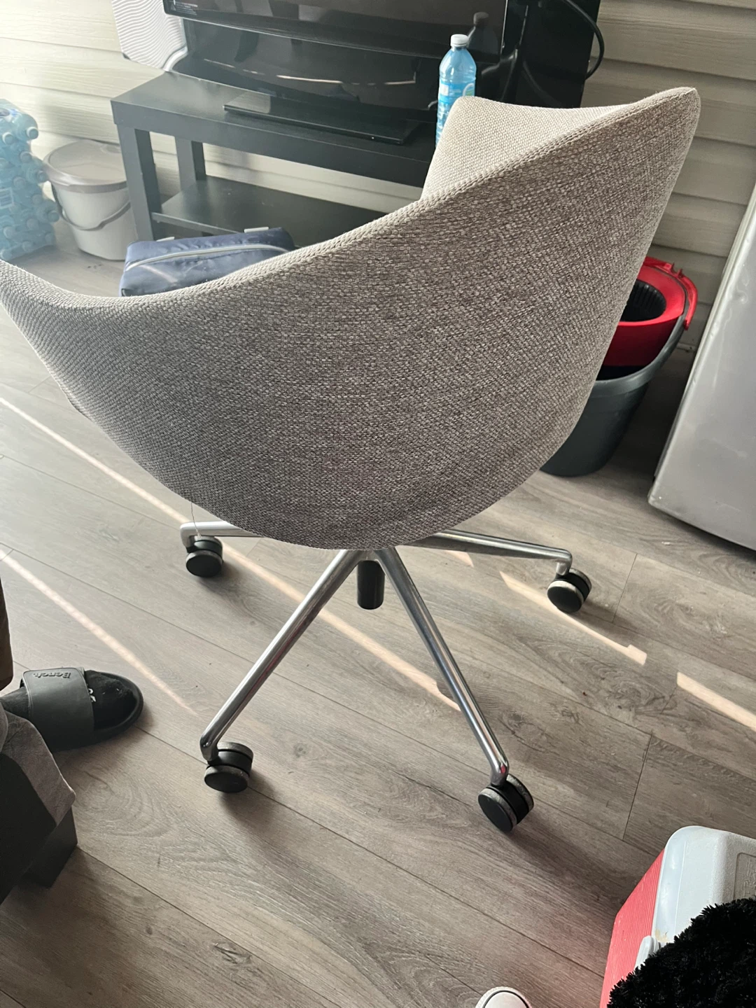 MOVING SALE ‼️ Grey Chair on Wheels - photo 2