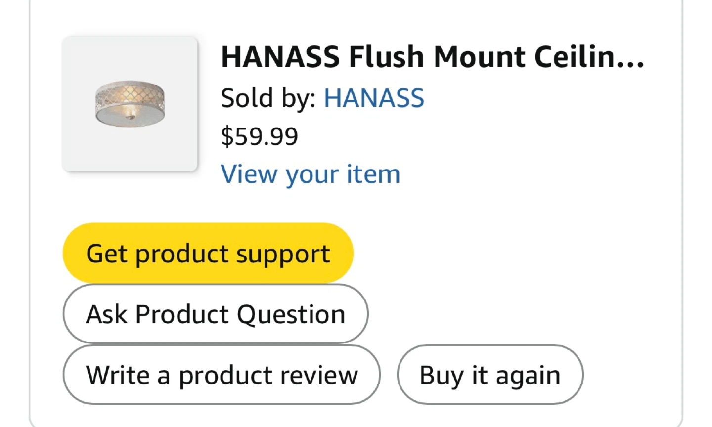 HANASS Flush Mount Ceiling Light - 12-inch, White Gold - photo 4