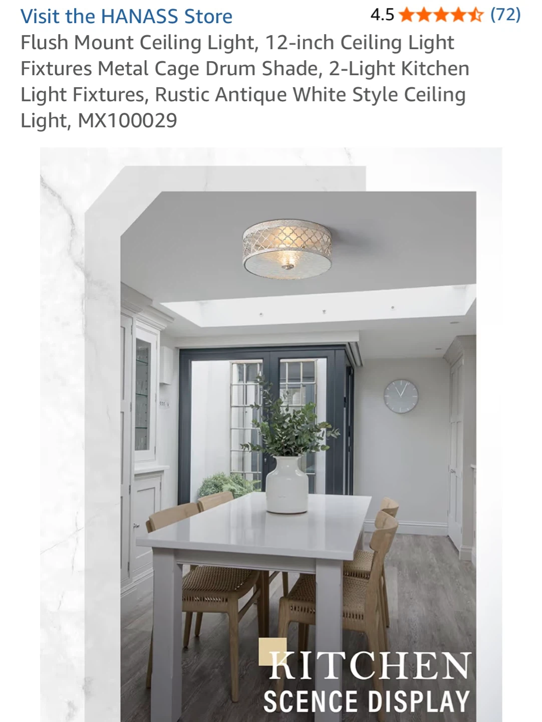 HANASS Flush Mount Ceiling Light - 12-inch, White Gold - photo 5