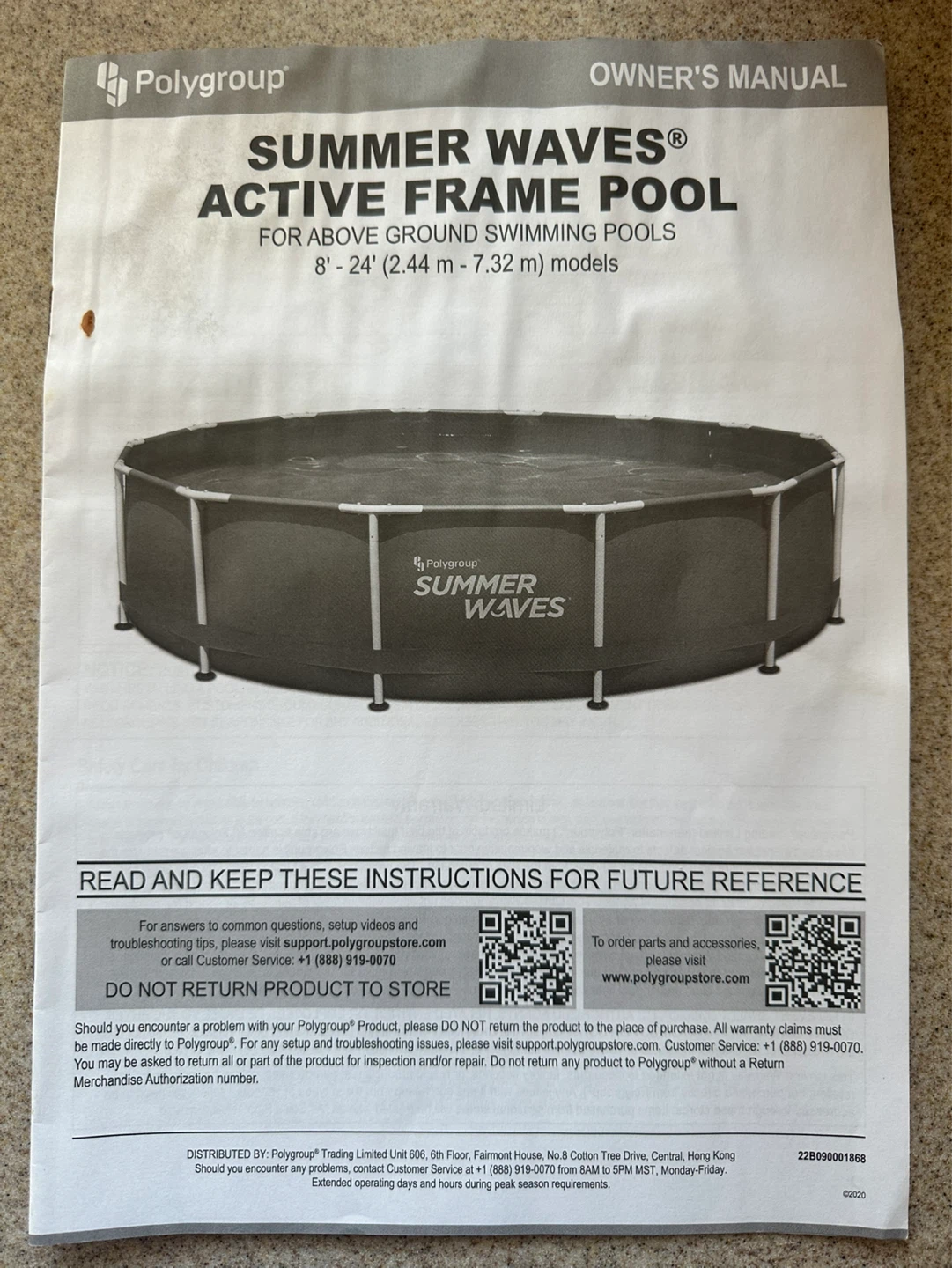 Above ground swimming pool with a pump