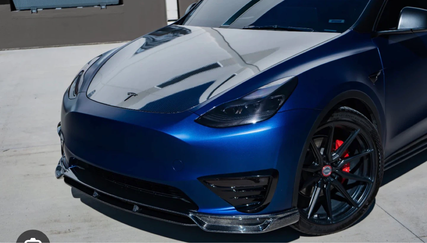 Tesla Model Y/3 rear diffuser and front carbon lip - photo 2