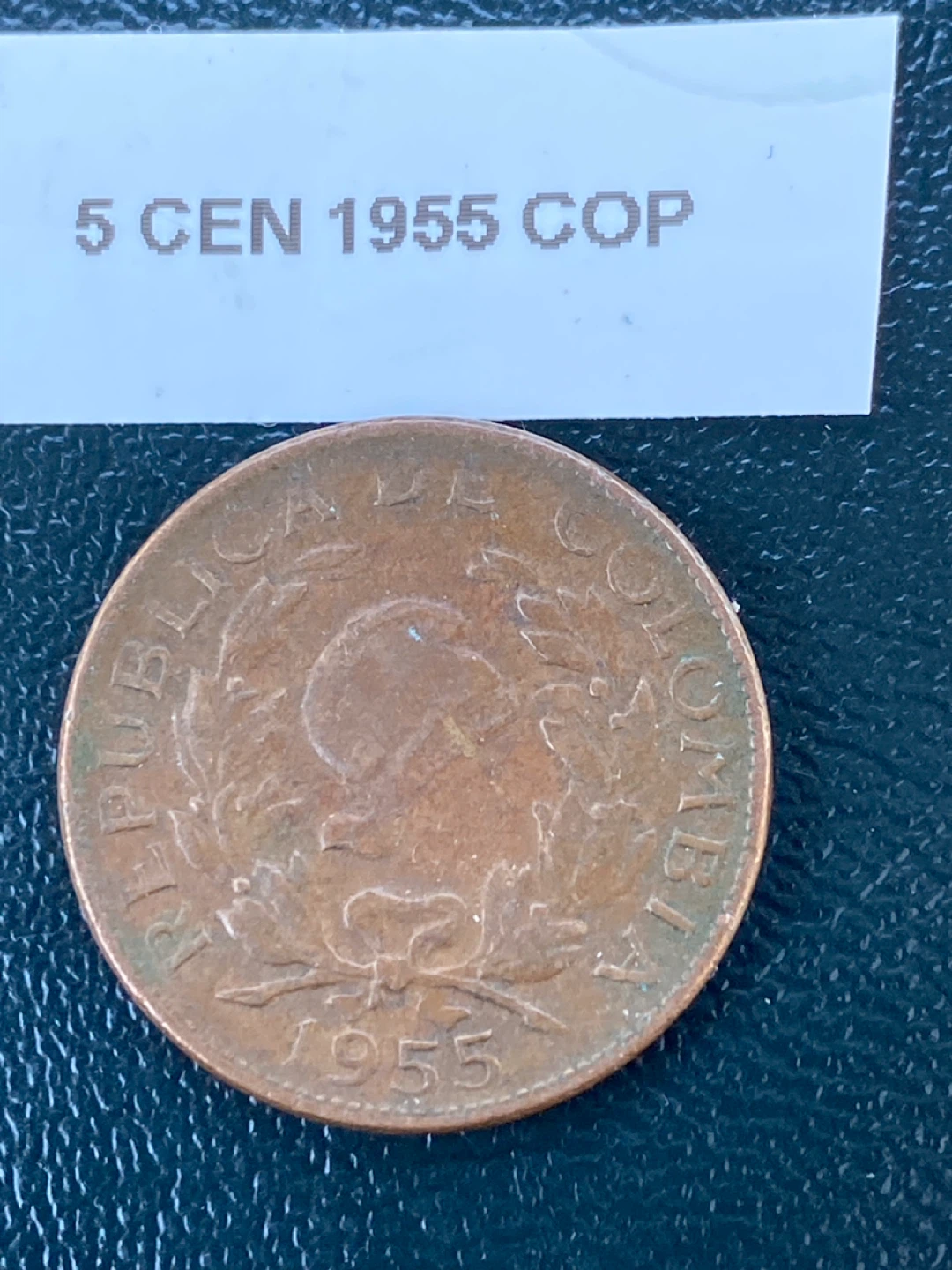 Colombia 5 Centavos Coin 1955 - photo 2