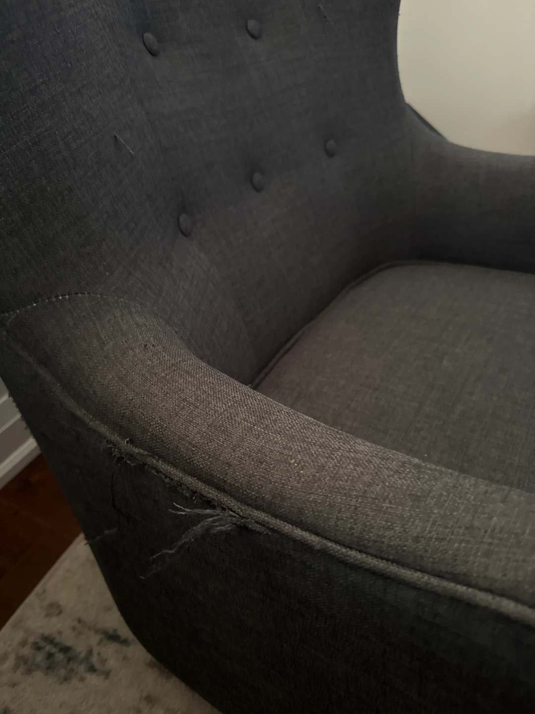 Grey Tufted Accent Chair - photo 2