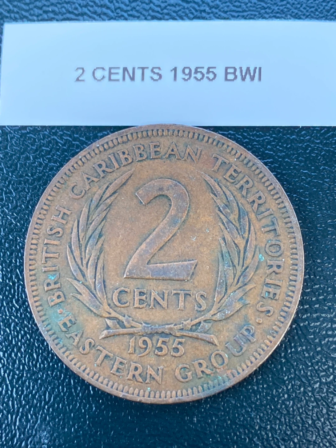 2 Cents 1955 British Caribbean Territories Coin - photo 2