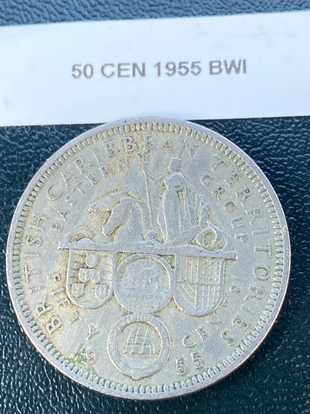 1955 British West Indies 50 Cent Coin - photo 2