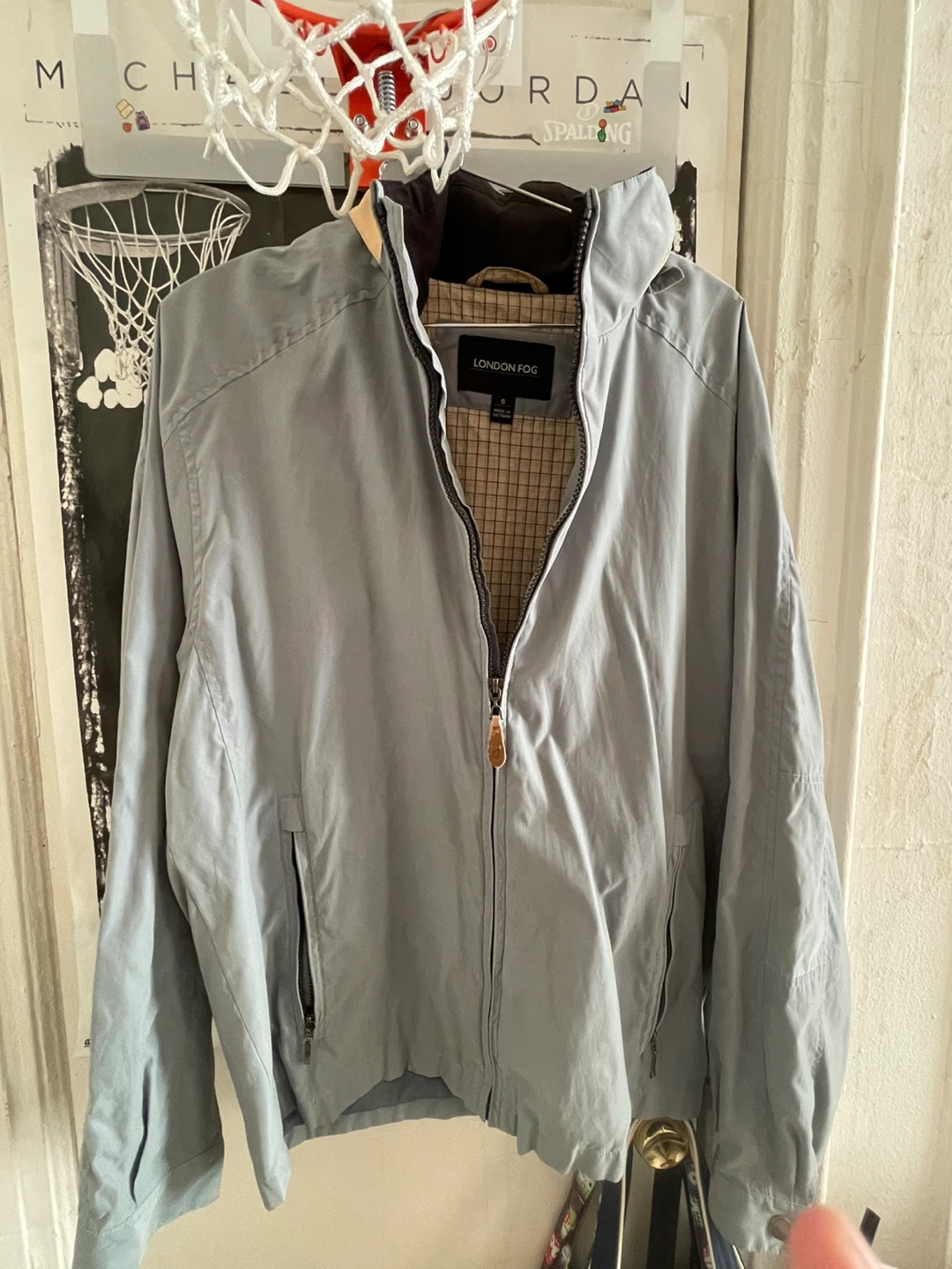 London Fog Men's Light Blue Zip-Up Jacket Size S