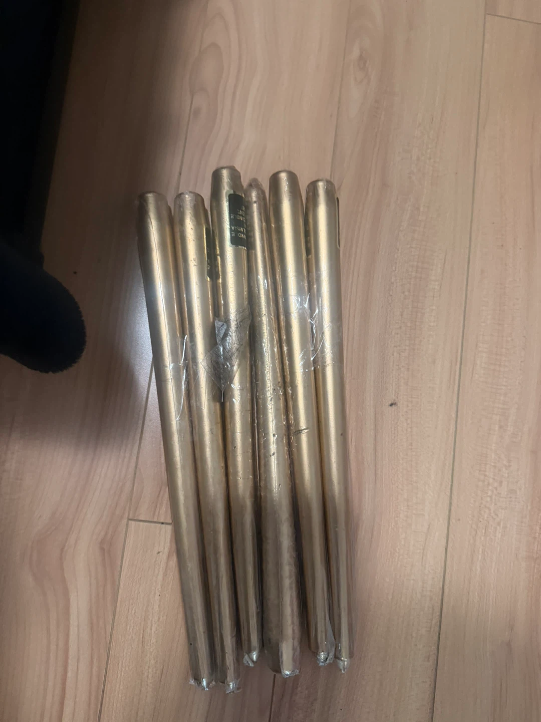 Set of 6 Gold Taper Candles