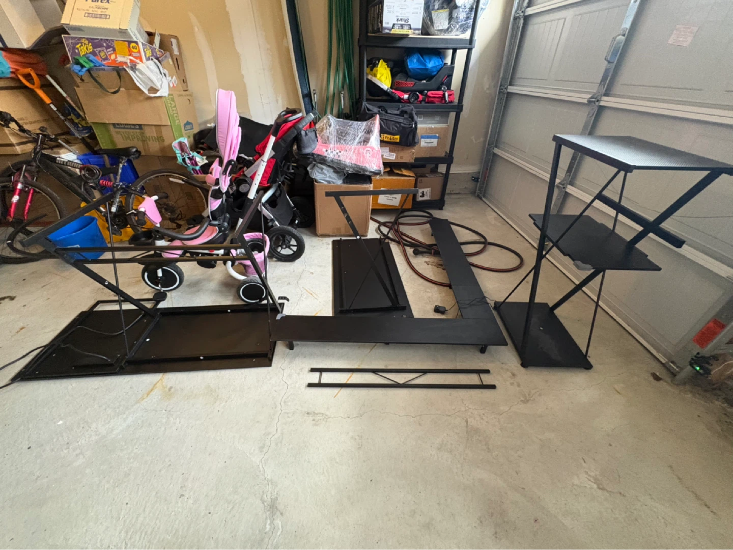 Black L shaped Gaming Desk with RGB Lighting free chair included - photo 5