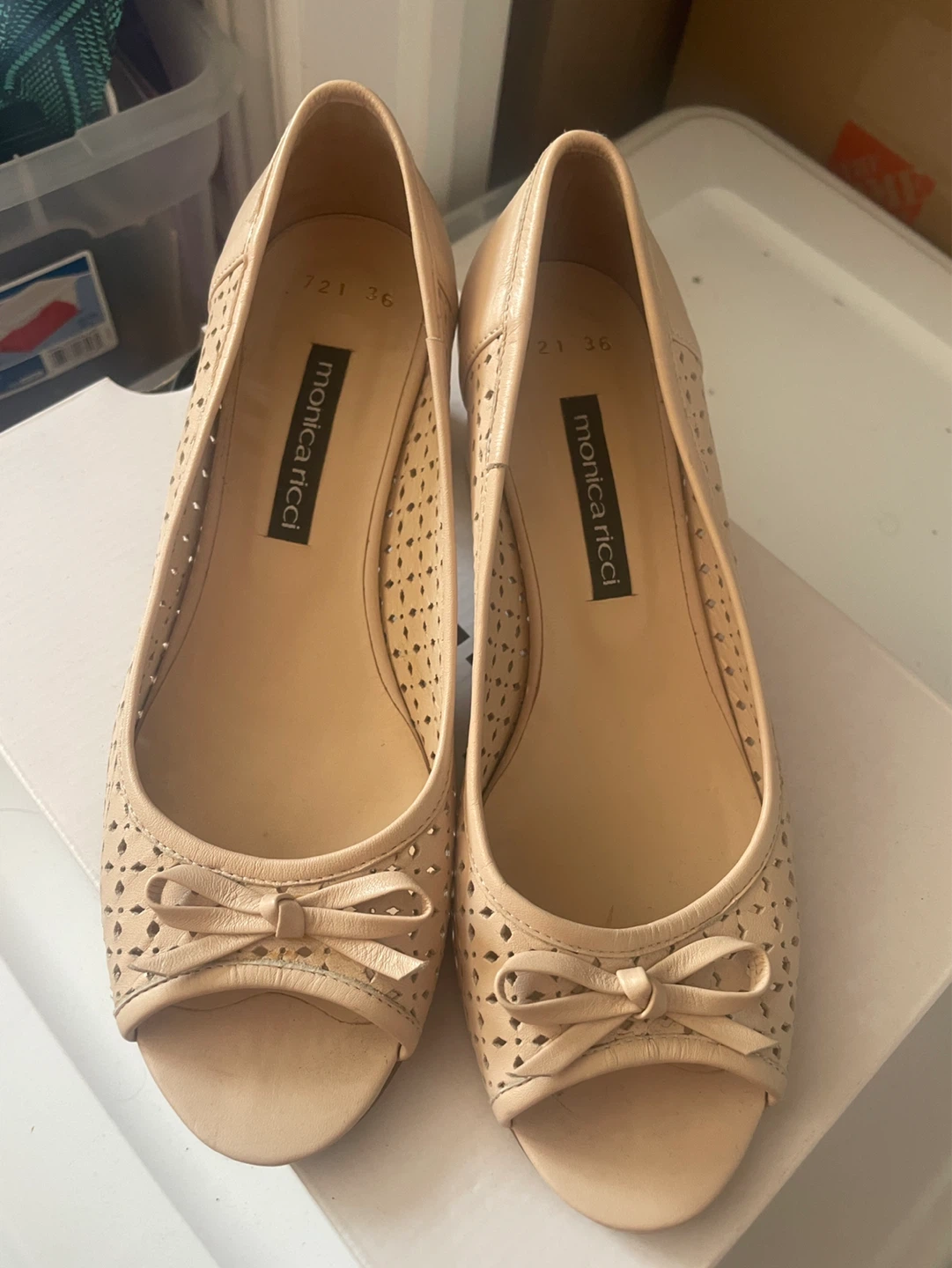 Monica Ricci Women's Peep Toe Heels Size 36
