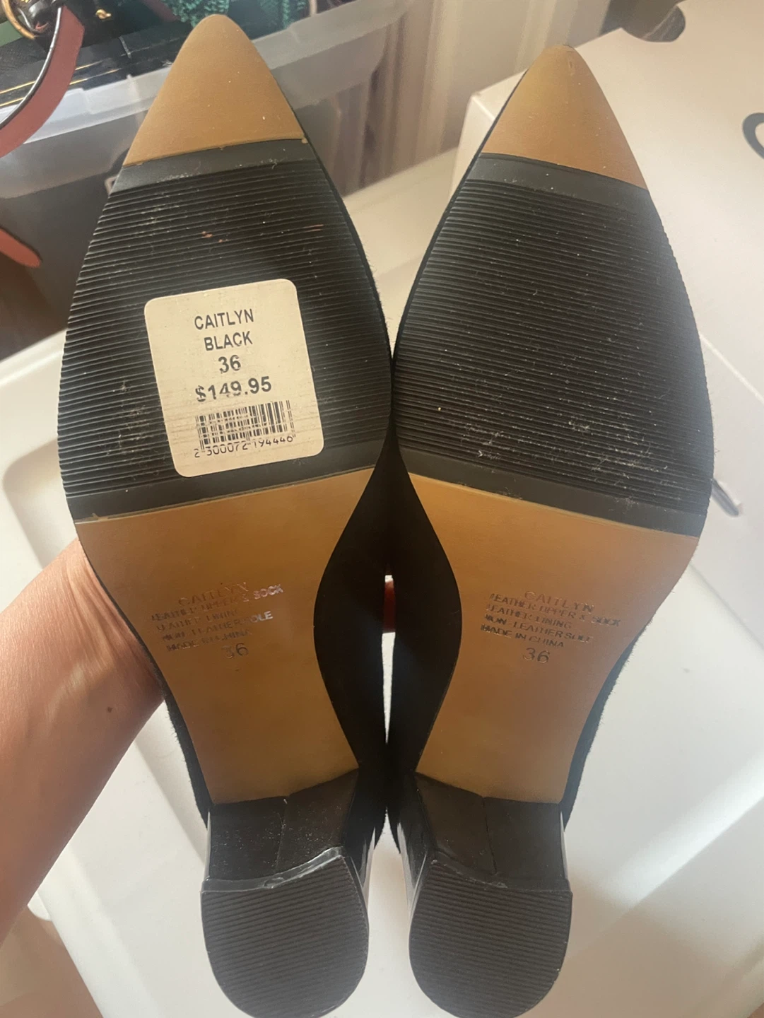 Basque Black Suede Block Heels Size 36 - photo 3