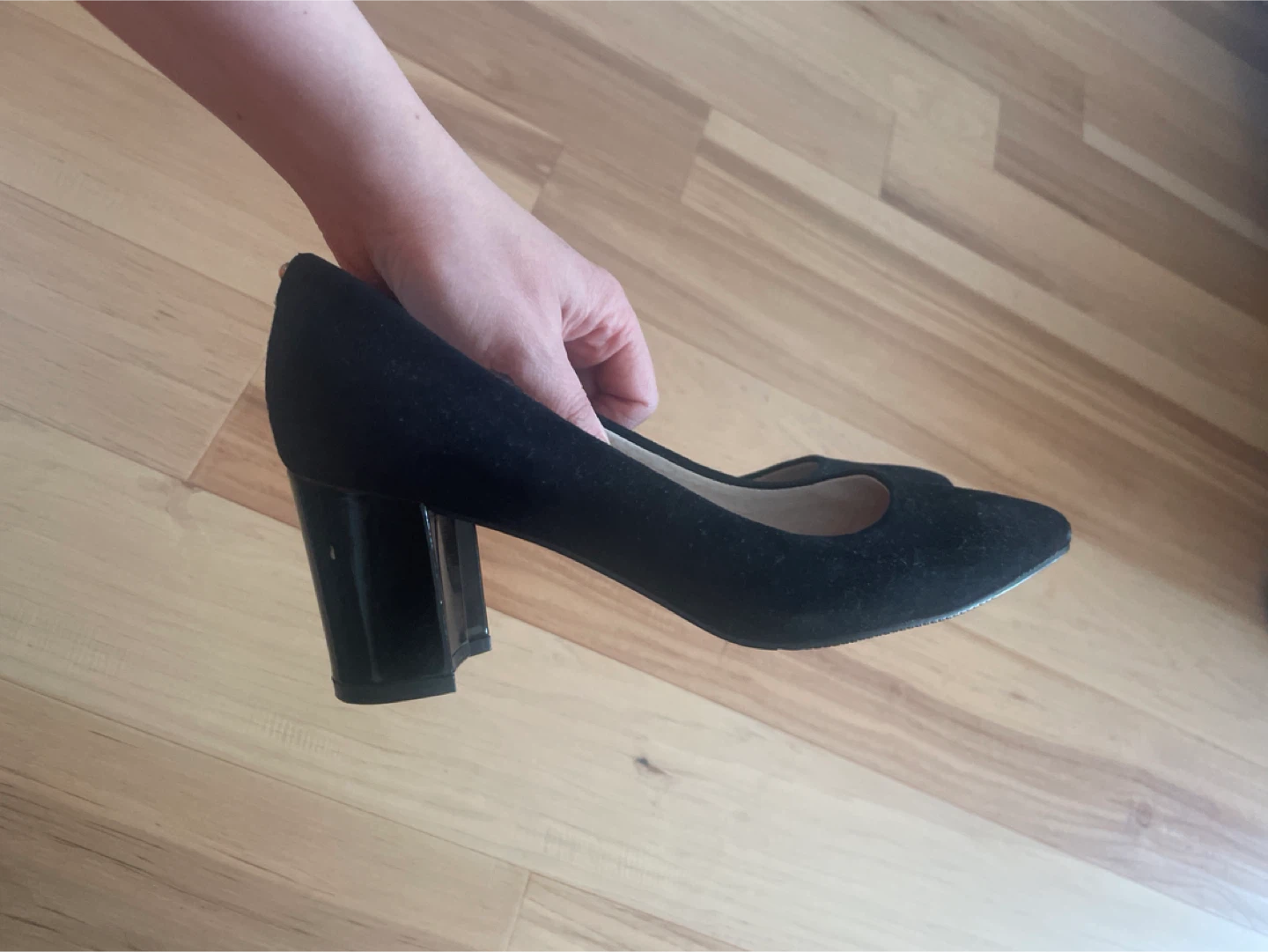 Basque Black Suede Block Heels Size 36 - photo 2