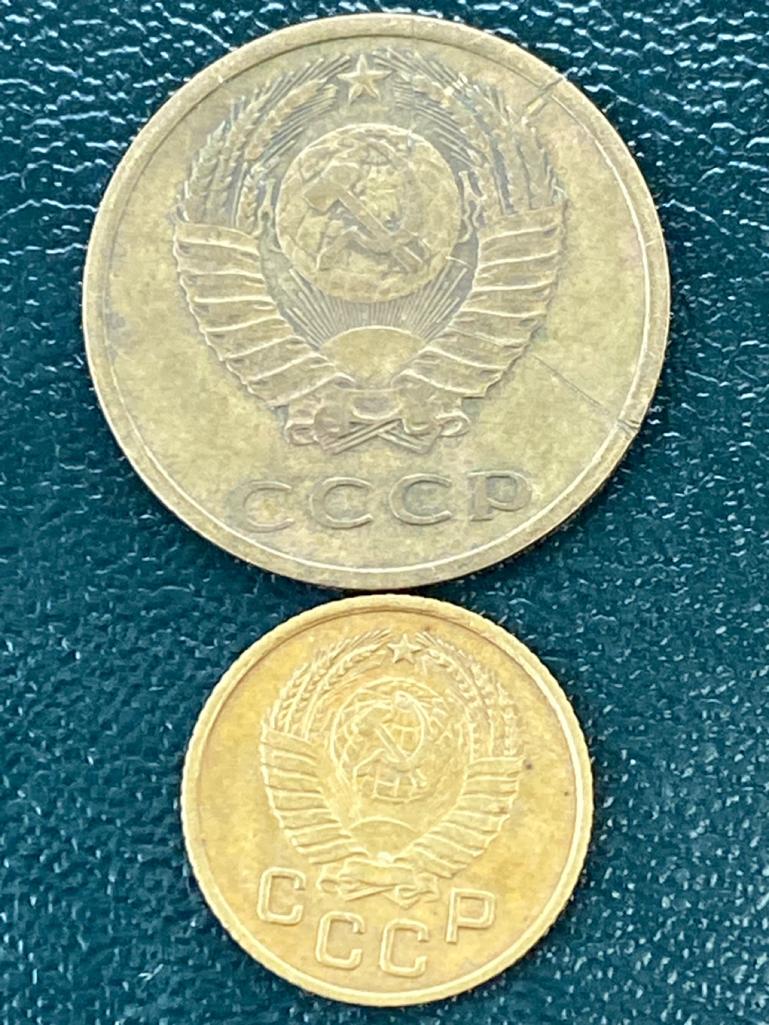 Soviet Union CCCP Coins - 1 Kopeyka 1957 & 3 Kopeyka 1973