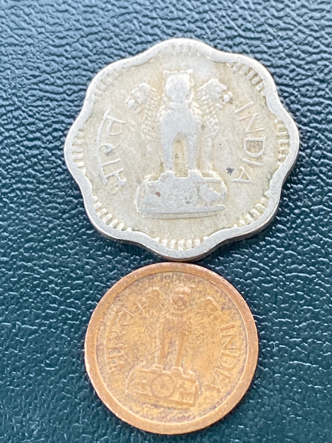 Two Indian Coins - 10 Naye Paise & 1 Naya Paisa (1961)