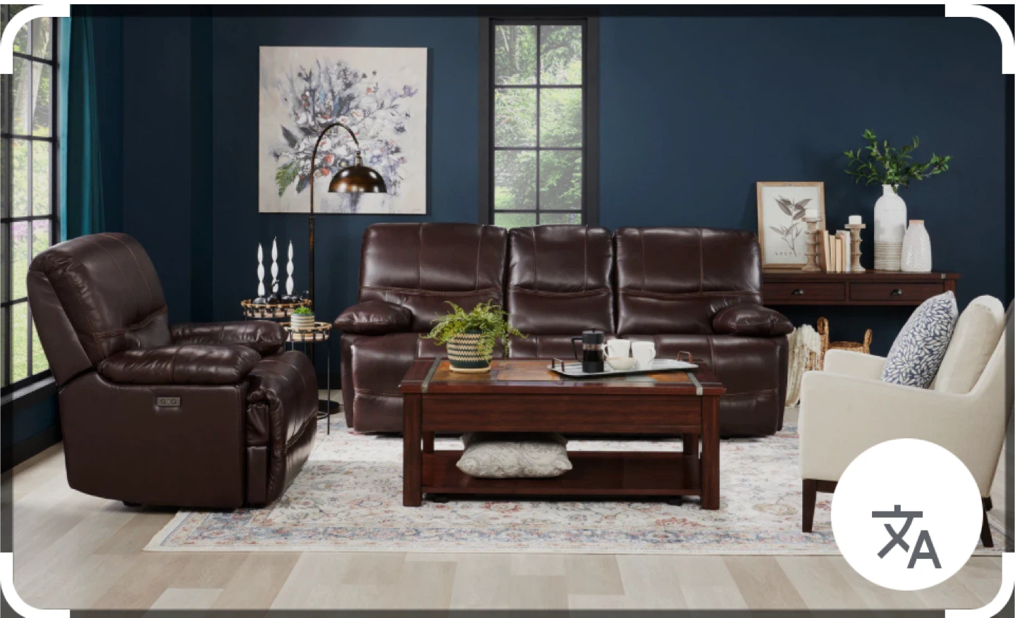 Lift Top Coffee Table with Slate Inlay