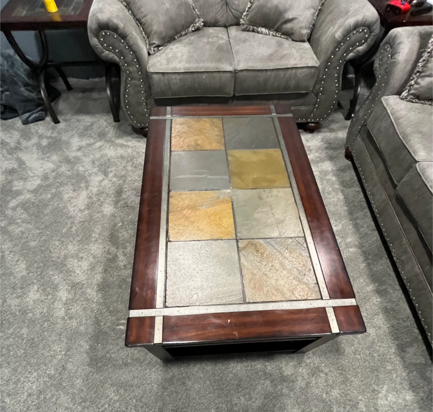 Lift Top Coffee Table with Slate Inlay - photo 4