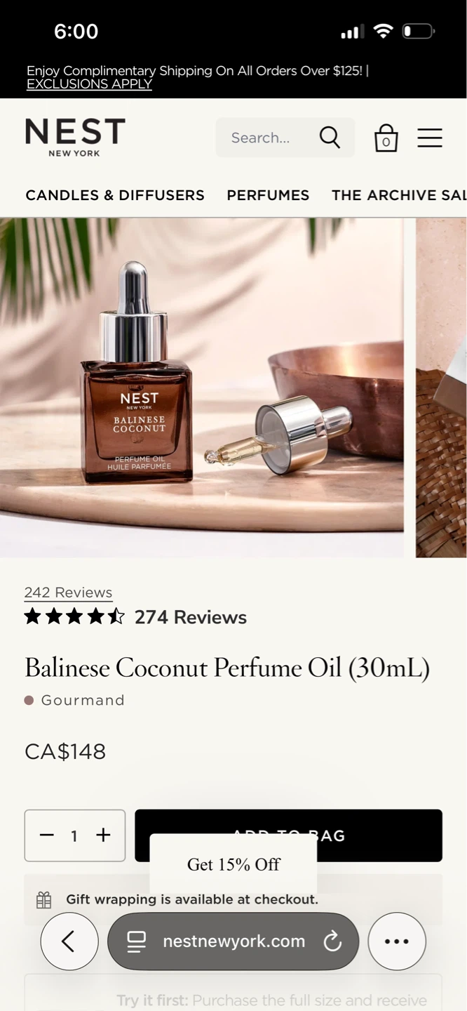 NEST Balinese Coconut Perfume Oil 30mL - photo 2