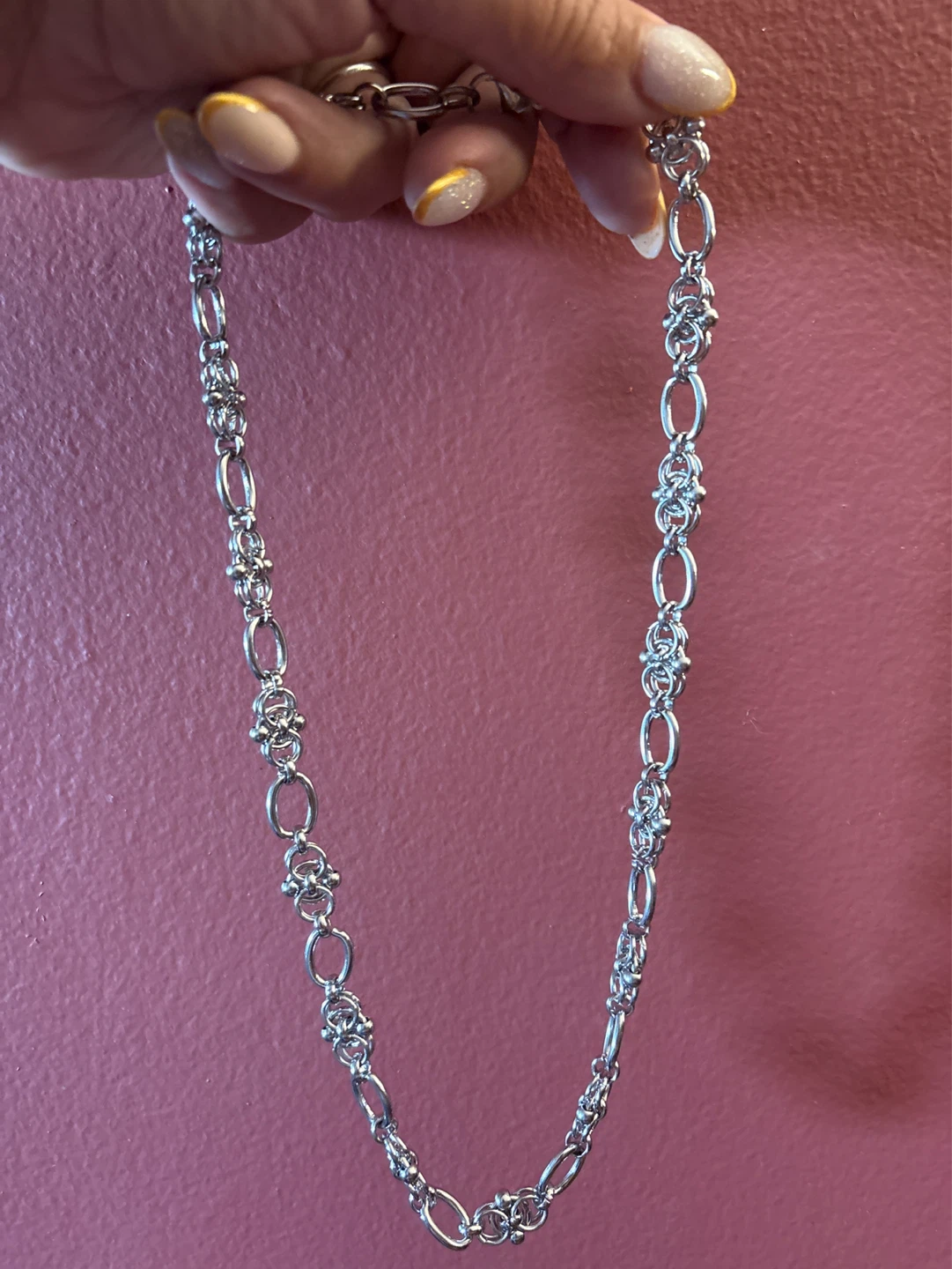 New Unique heavy thick Silver SS intricate link Chain Necklace - photo 2