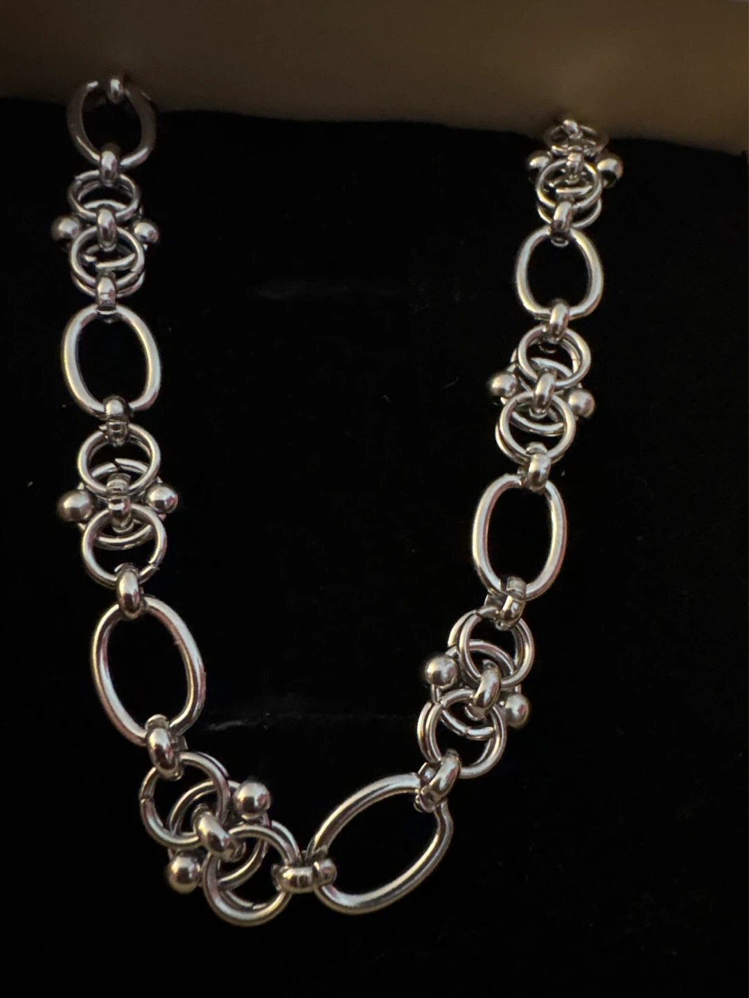 New Unique heavy thick Silver SS intricate link Chain Necklace - photo 5
