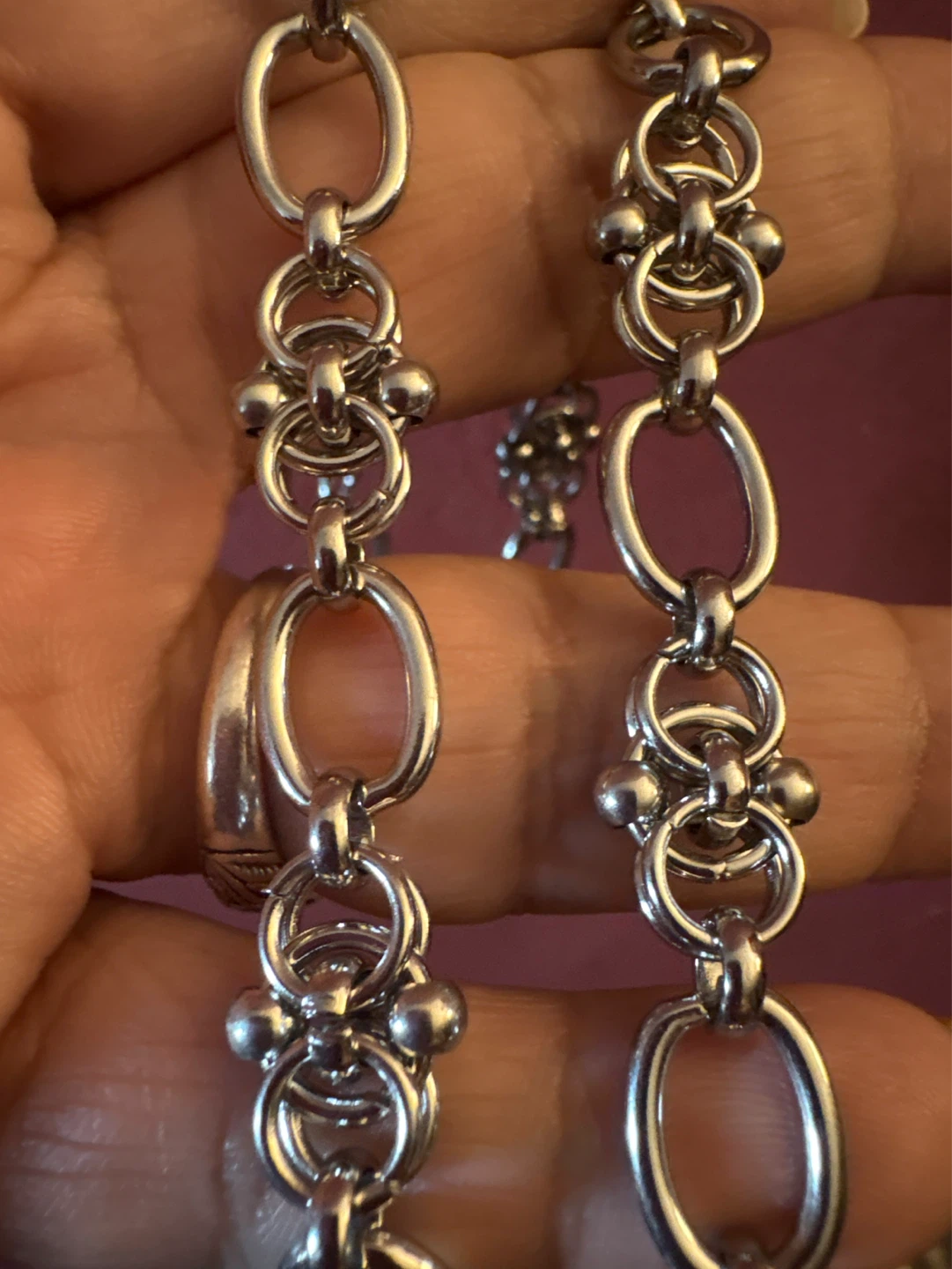 New Unique heavy thick Silver SS intricate link Chain Necklace - photo 4