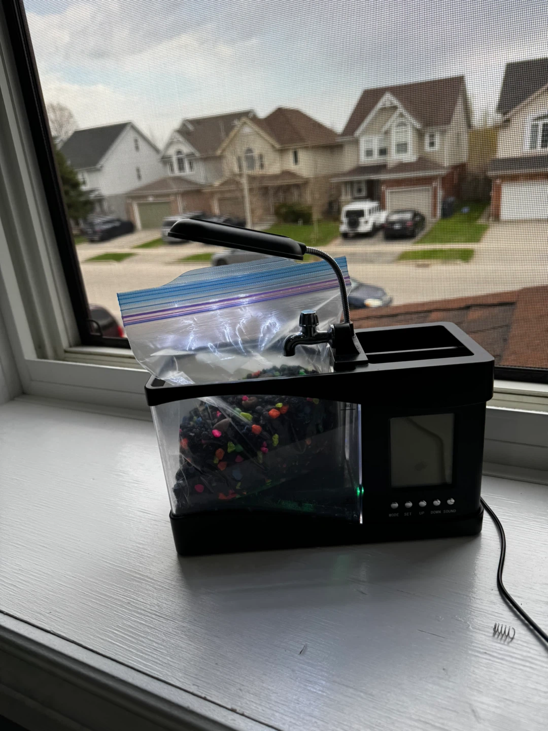 Black Desktop Aquarium with LED Light - photo 5