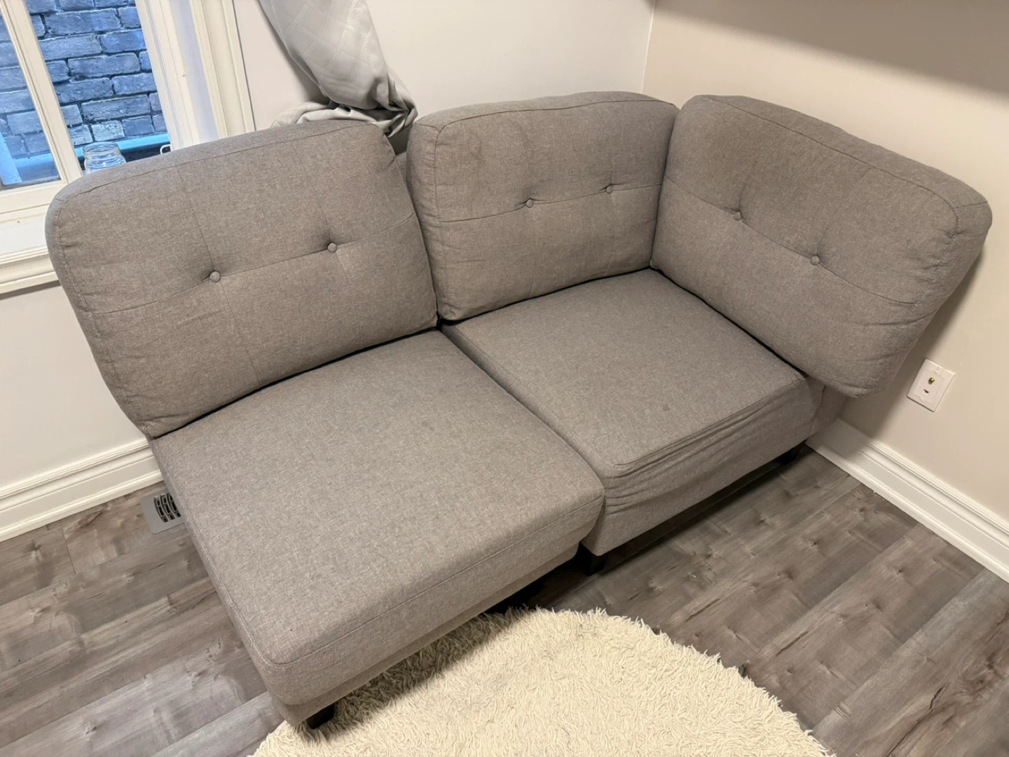 Structube Warren Grey Fabric Modular Sofa - Four Seats - photo 3