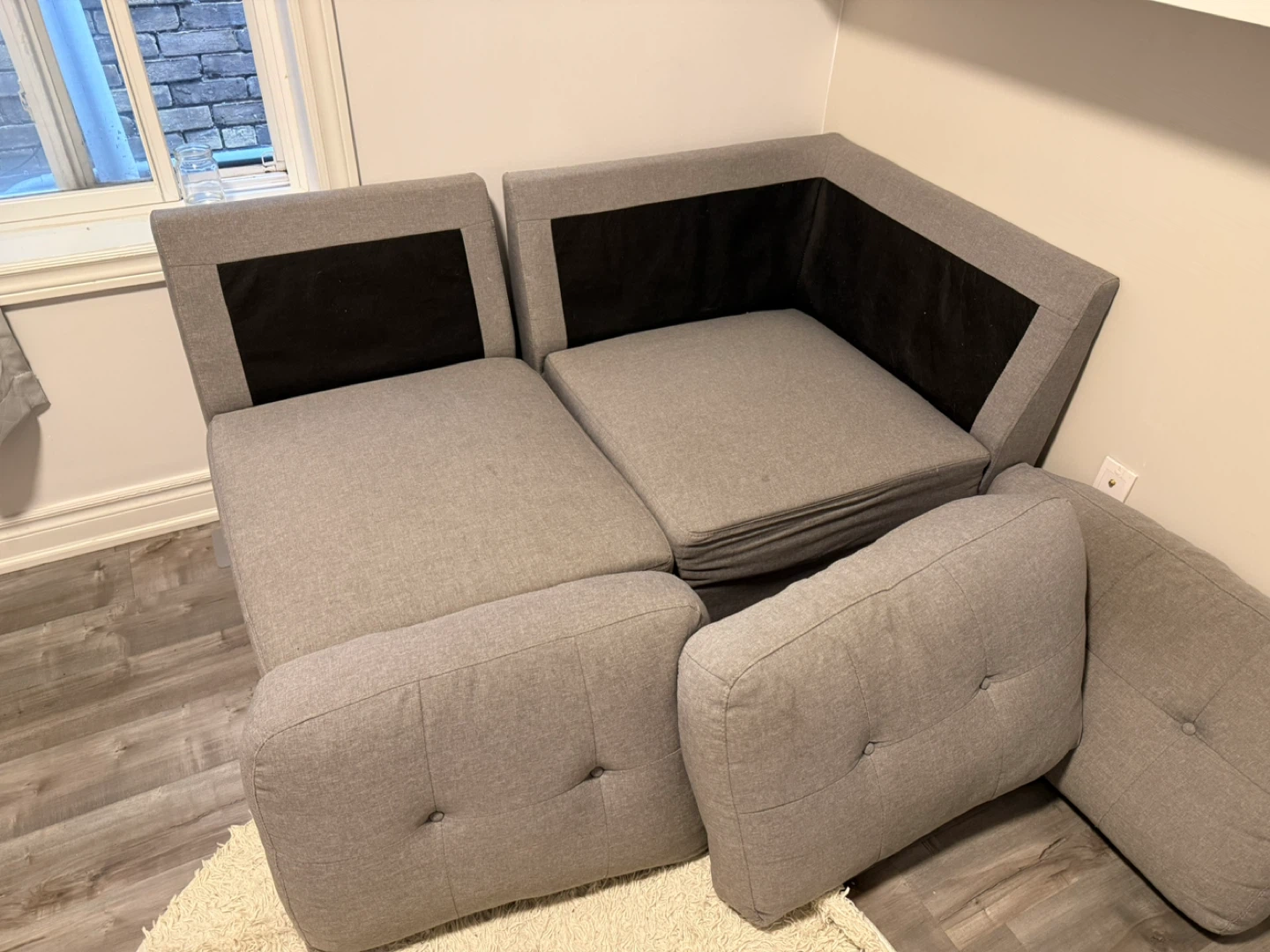 Structube Warren Grey Fabric Modular Sofa - Four Seats - photo 2