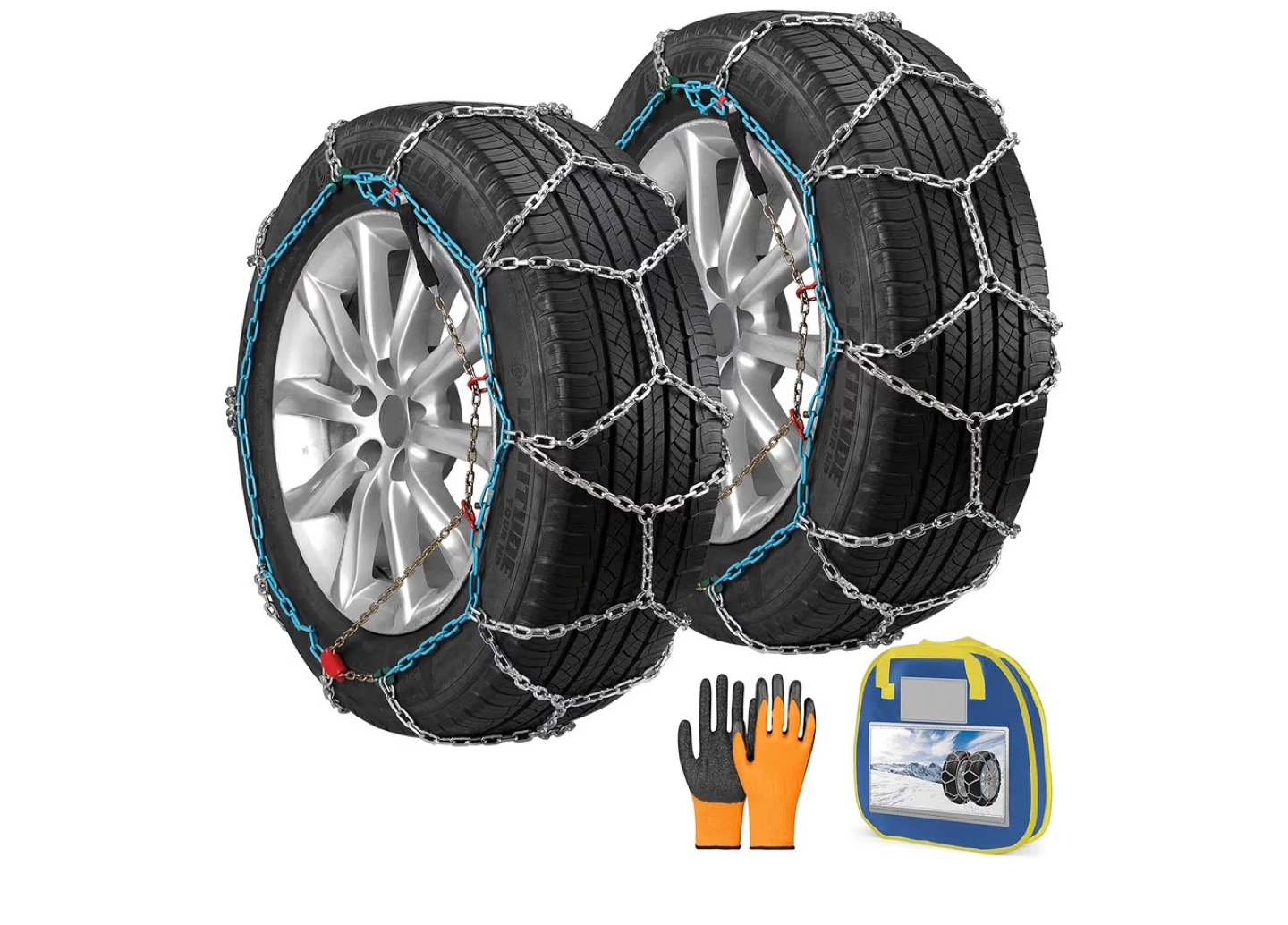 Tire Snow Chains with One-Pull Fit